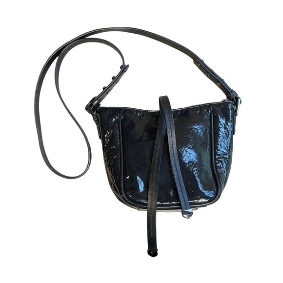 Vera Bradley Glossy Black Fenwick Mini Crossbody Hobo Bag - Picture 1 of 12